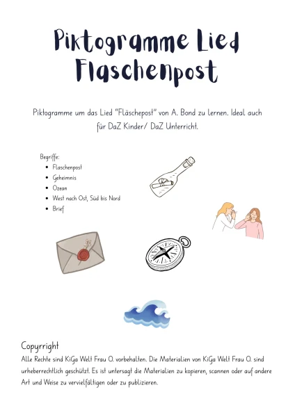 Piktogramme Lied "Fläschepost"