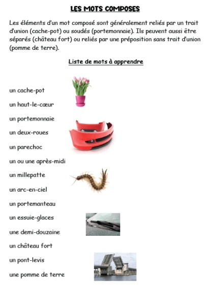 Mot Compose Part'App | Les mots composés, mod 7- 6P