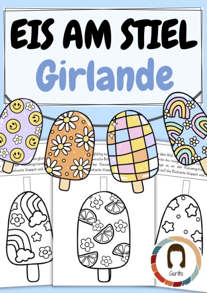 Sommer-Girlande: Eis am Stiel