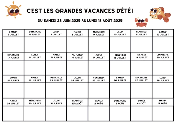 Coloriage des vacances d'été