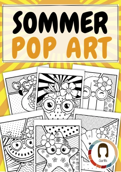 Pop Art Ausmalbilder Sommer