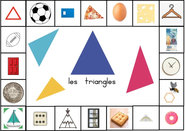 Cartes à pinces des formes géométriques