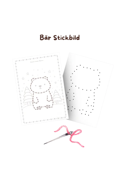 🐻 Tableau de broderie et de coloriage de l'ours