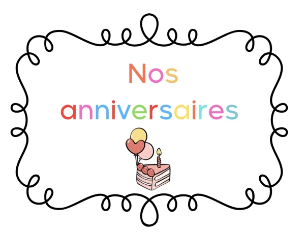 Mois de l'année pour anniversaires
