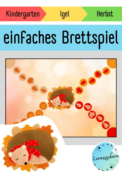 einfaches Brettspiel: Igel / Herbst