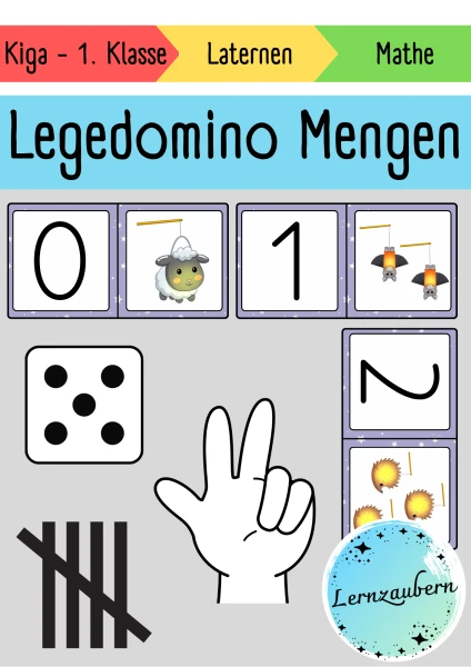 Domino: Unterschiedliche Mengendarstellungen (Laternen)