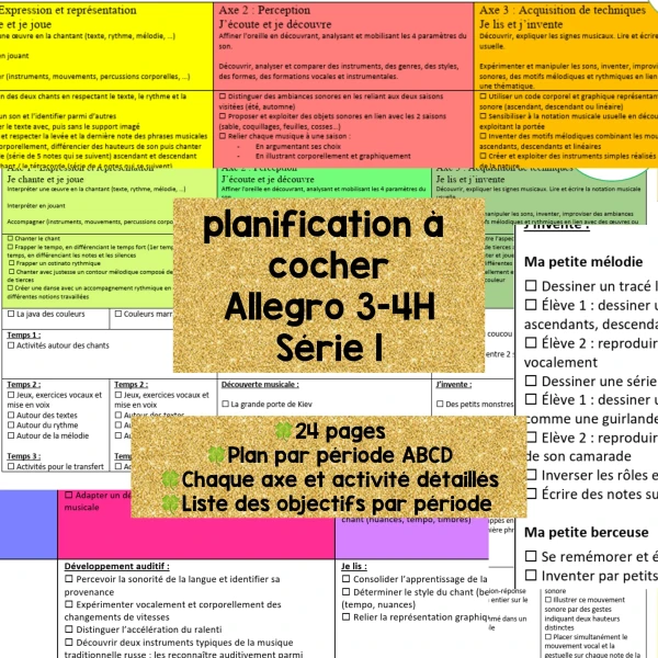 Planification Allegro Série 1, 3-4H