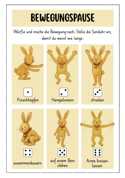 Plakat Bewegungspause Hase