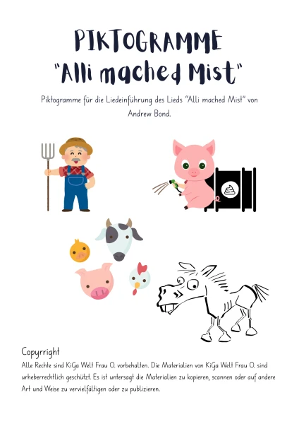 Piktogramme Liedeinführung "Alli mached Mist"