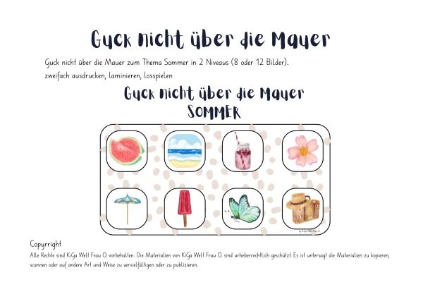 Guck nicht über die Mauer Sommer