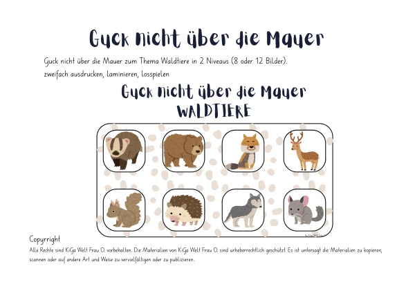 Guck nicht über die Mauer Waldtiere