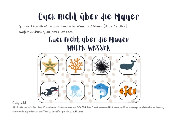 Guck nicht über die Mauer unter Wasser