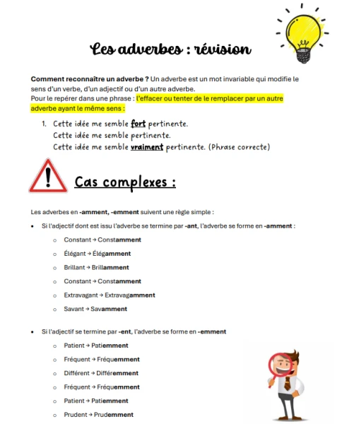 Français 7H : dossier CP et adv
