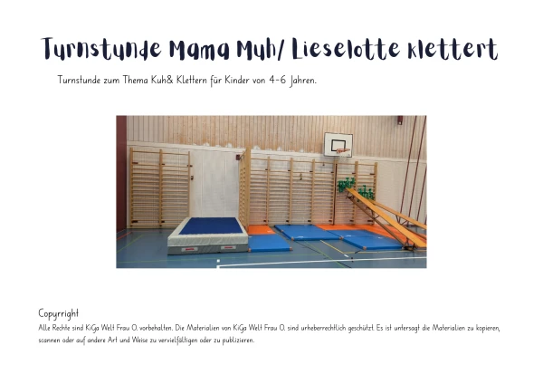 Turnstunde Klettern Kuh/ Bauernhof