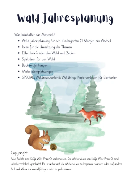 Jahresplanung Wald