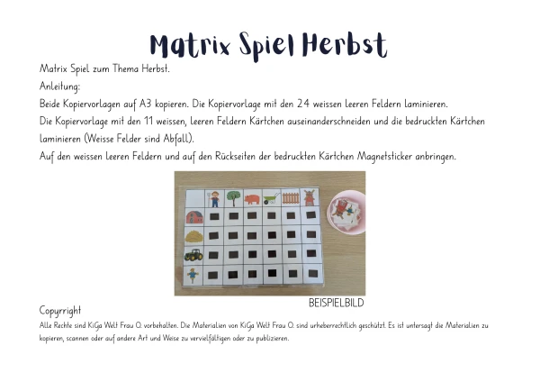 Matrix Spiel Herbst