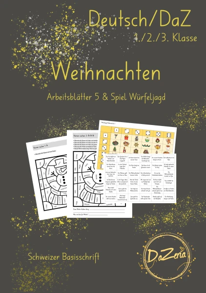 Weihnachten Arbeitsblatt Nomen & Würfelspiel