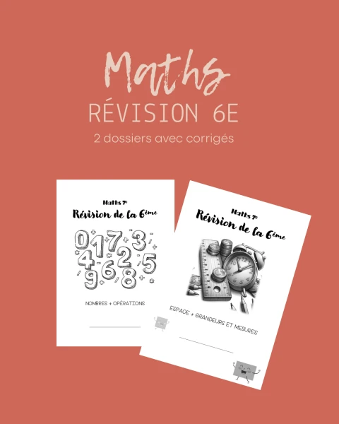 MATHS 7e - 2 dossiers de révision 6e