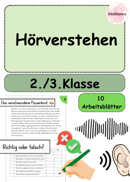 Hörverstehen 2. Klasse 3. Klasse | 10 Arbeitsblätter