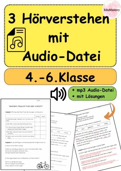 Hörverstehen mit Audio | Sachtexten | 3 lebensnahe Themen für die 4.-6. Klasse