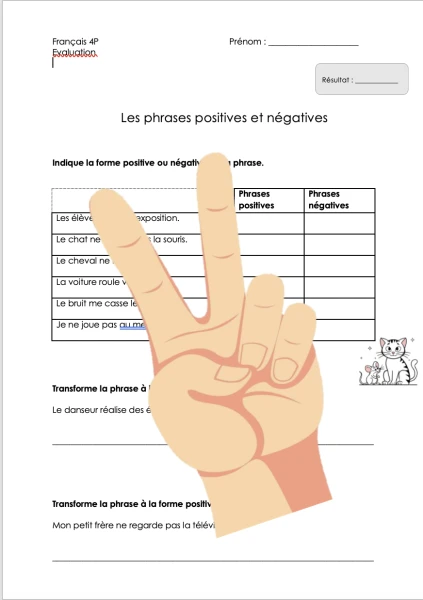 évaluation sur les phrases positives et négatives