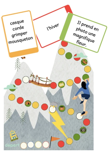 jeu de plateau : 4e FdL "Montagne"  voc.- lecture