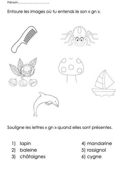 Fiche son "gn"