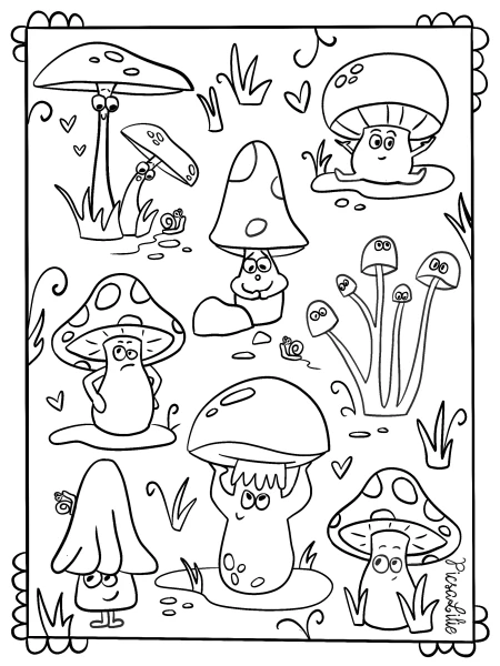 Coloriage champignons