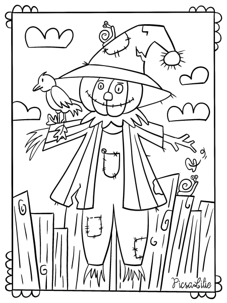 Coloriage épouvantail