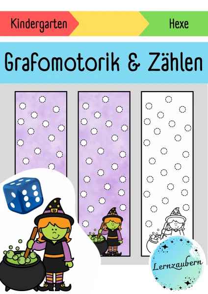 Grafomotorik und Zählen: Hexe
