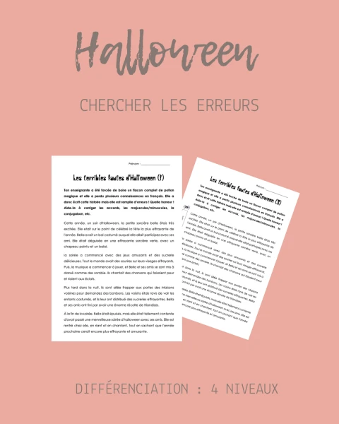 Halloween - Chercher les terribles erreurs