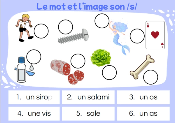 Le mot et l'image son /s/