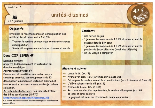 Unités - Dizaines