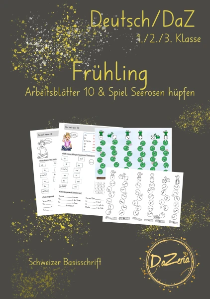 Frühling - Verben sein/haben & Spiel