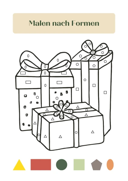 Weihnachten Malen nach Formen