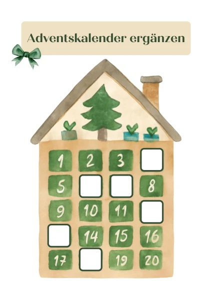 Weihnachten Adventskalender ergänzen