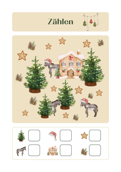 Weihnachten Zählbild