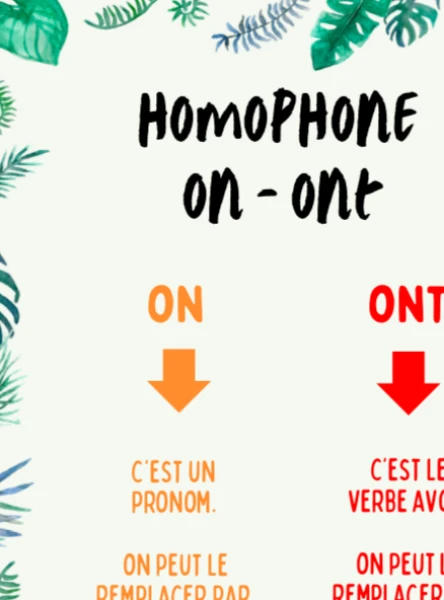Affiche homophone on-ont