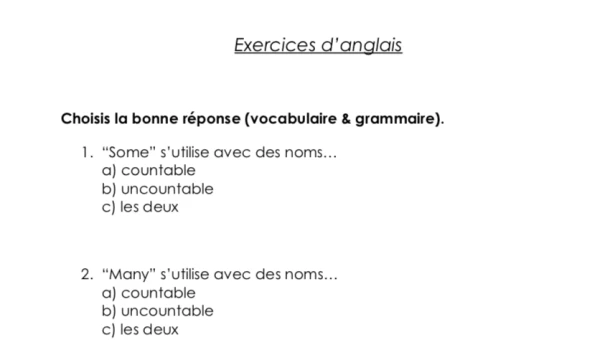 Dossier d'exercices voc