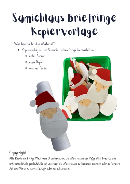 Samichlaus Briefringe Bastelvorlagen zum kopieren