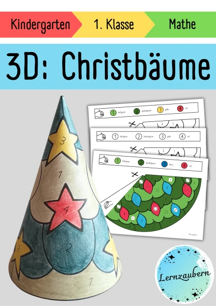 Malen nach Zahlen: Weihnachtsbaum / Christbaum (3D)