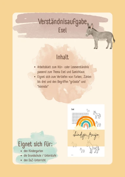 Hör-/Leseverständnis zum Thema Esel 🫏