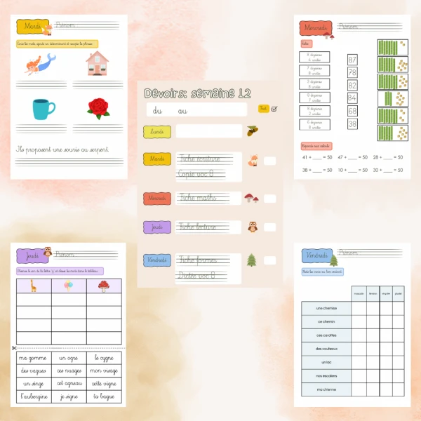 4H: Fiches de devoirs (semaines 12 à 16)