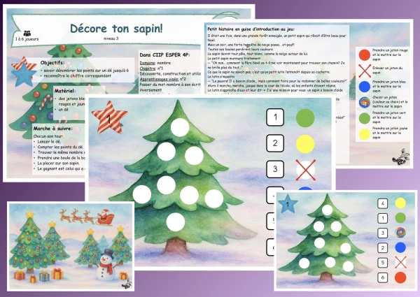 1P-2P Décore ton sapin difficile