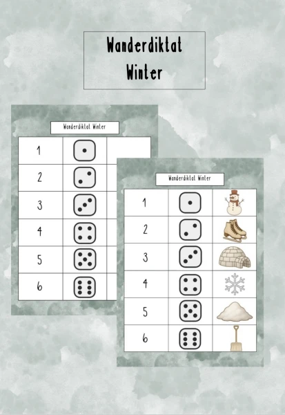 Wanderdiktat Winter Kindergarten