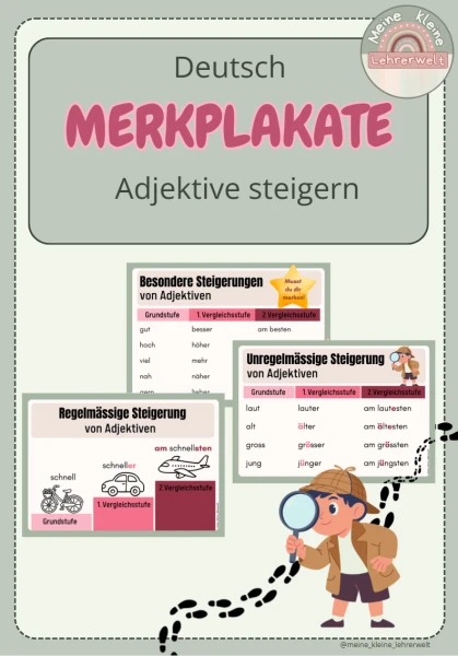 Merkplakate Adjektive steigern