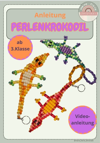 Anleitung Perlenkrokodil