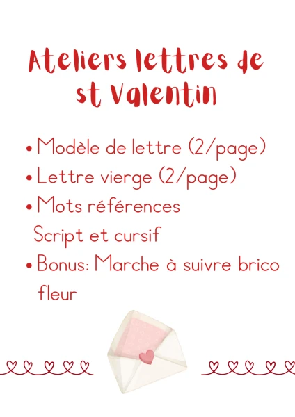 St Valentin: Ateliers lettres