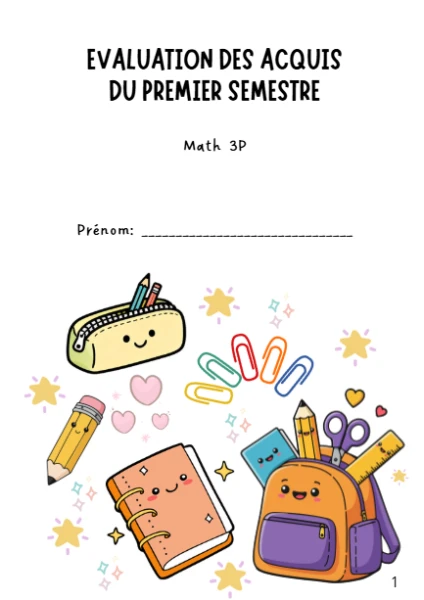 Math 3P, Dossier d'évaluation premier semestre