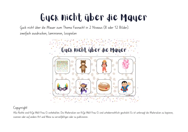 Guck nicht über die Mauer Fasnacht